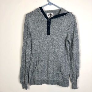 Express Men’s Gray Casual Knit Lightweight Sweater with Hood Size Medium